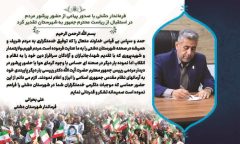 قدردانی فرماندار دشتی از حضور پرشور مردم در استقبال از ریاست محترم جمهور